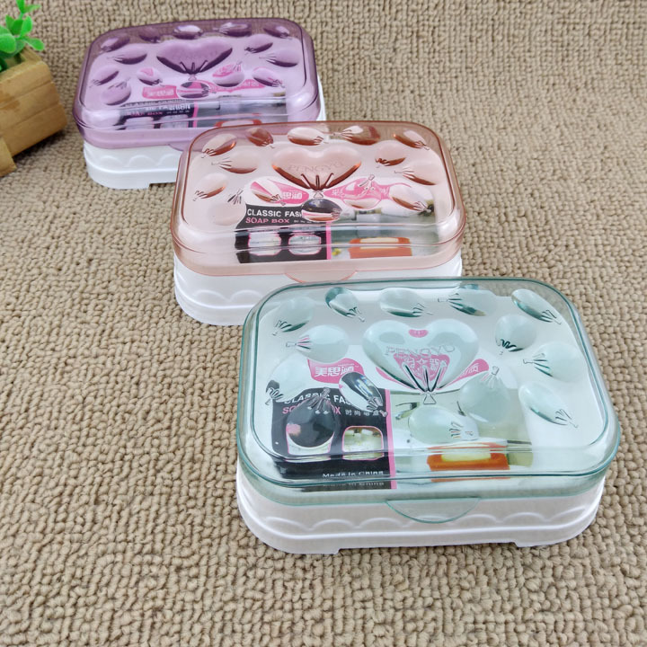 G1513 2193# Transparent soap box, draining soap box with lid, bathroom plastic details Picture