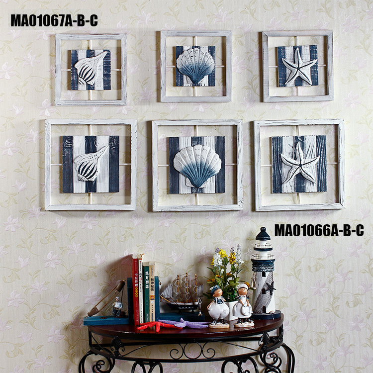 地中海风格组合画 25CM 海洋风格 客厅 卧室 玄关 装饰框MA01067