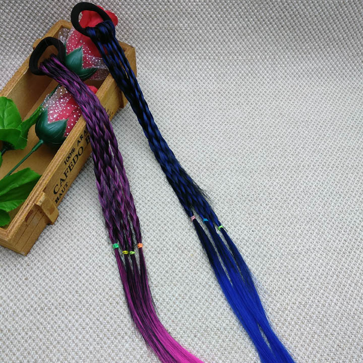A1114 high-elasticity two-color four-braided wig style hairpin and hair band, 2-yuan store accessories wholesale Specification image