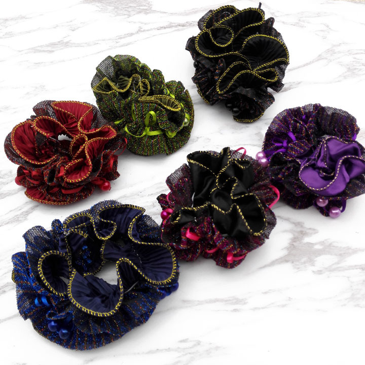 A3211 Mixed lace pearl hair band, thick hair tie, large headpiece, hair flower, bun, 2-yuan store hair accessory details Picture