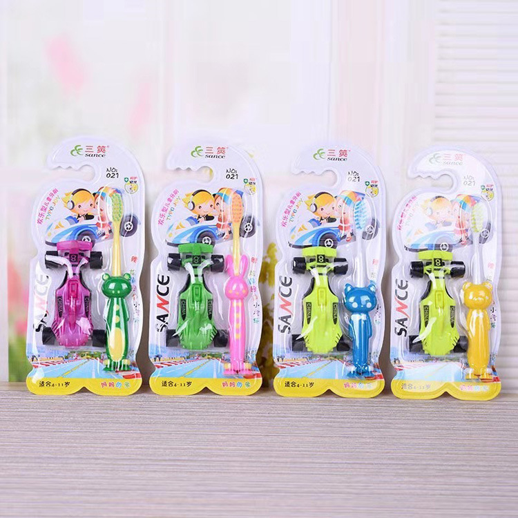 D1243 Children's toothbrush, toy car, baby oral care, 2-yuan store wholesale in Yiwu Specification image