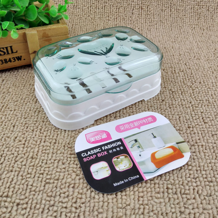 G1513 2193# Transparent soap box, draining soap box with lid, bathroom plastic Application Scenario