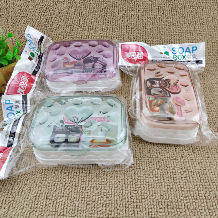 G1513 2193# Transparent soap box, draining soap box with lid, bathroom plastic
