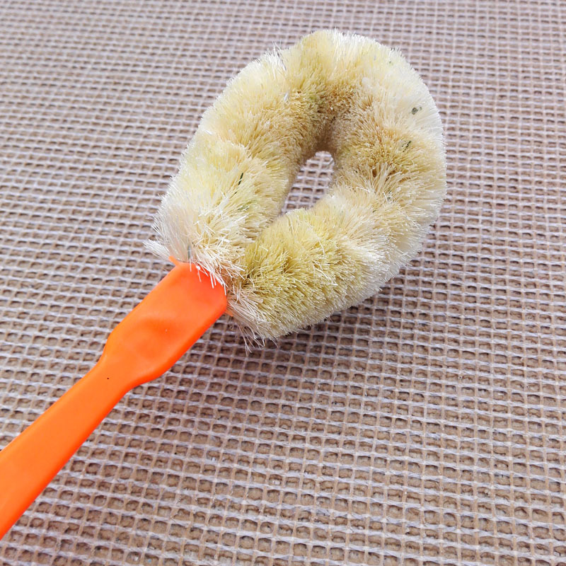 D1632 plastic pot brush, pot brush, cleaning brush, cleaning brush, brown bristle brush, two-yuan general store Item Picture