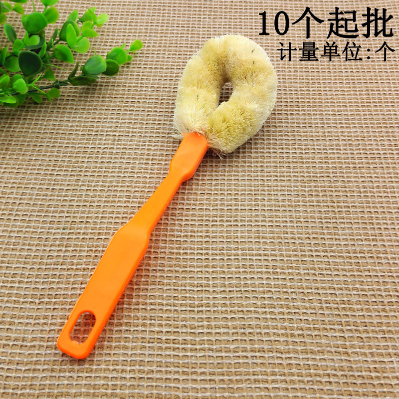 D1632 plastic pot brush, pot brush, cleaning brush, cleaning brush, brown bristle brush, two-yuan general store details Picture