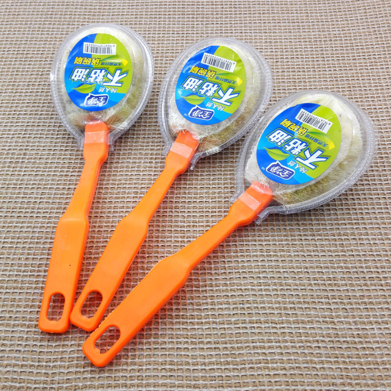 D1632 plastic pot brush, pot brush, cleaning brush, cleaning brush, brown bristle brush, two-yuan general store