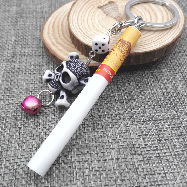 A1221 Cigarette Smoker Keychain, Keychain Ring, Key Chain, Creative Accessories, Bag Pendant, Yiwu 2-yuan Store, 2-yuan store Application Scenario