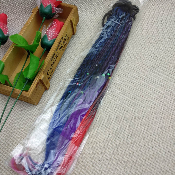 A1114 high-elasticity two-color four-braided wig style hairpin and hair band, 2-yuan store accessories wholesale Item Picture