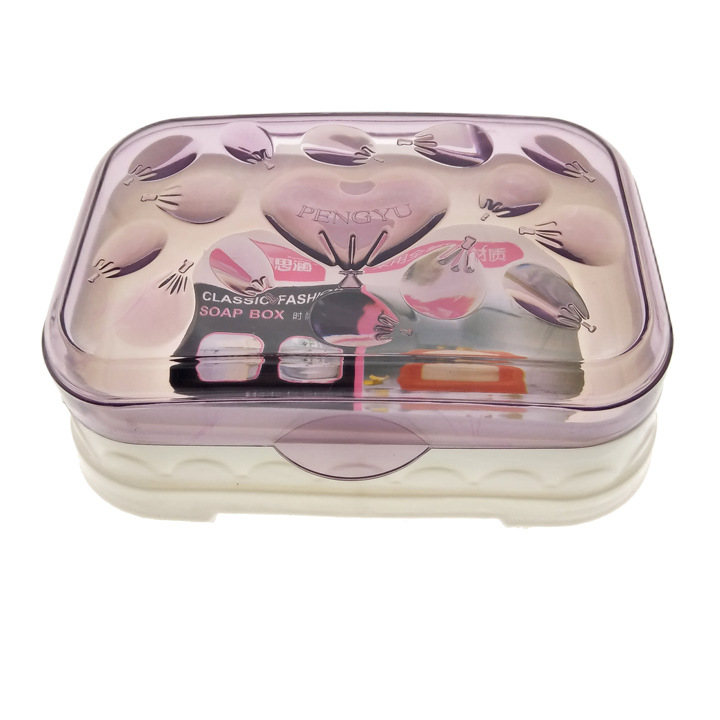 G1513 2193# Transparent soap box, draining soap box with lid, bathroom plastic Item Picture