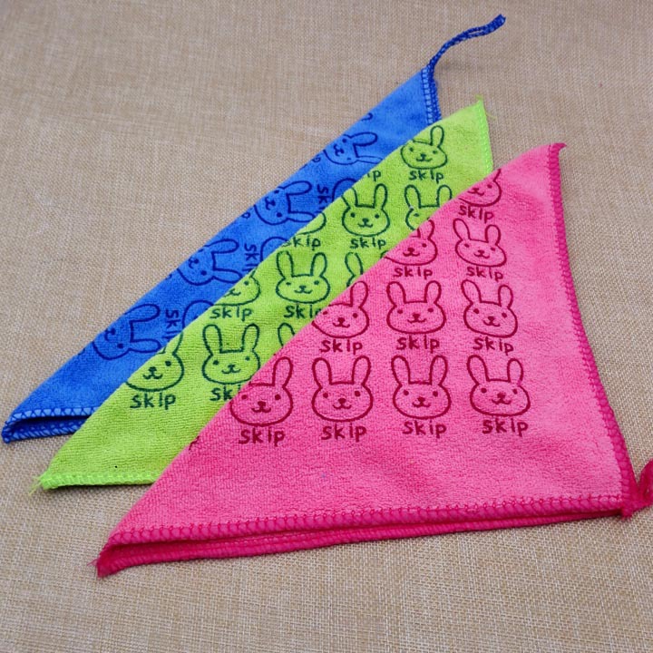 H1523 printed super soft small square towels, daily necessities, absorbent car cleaning towels and rags, 2-yuan store supply in Yiwu Specification image