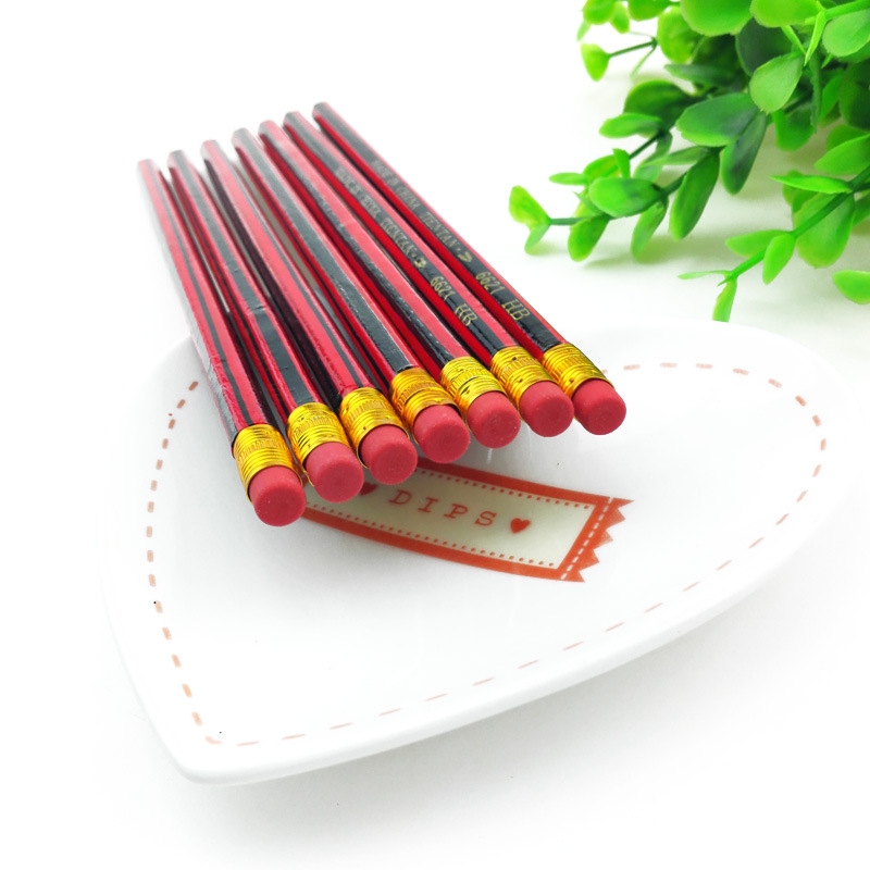 C1631 Ten red pencils, cultural student supplies, wholesale for 2 yuan at a 2-yuan store in Yiwu Specification image