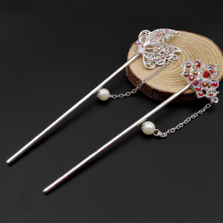 A2513 Pearl imitation silver hairpin and hairpin accessories wholesale 2 yuan wholesale 2 yuan store accessories details Picture