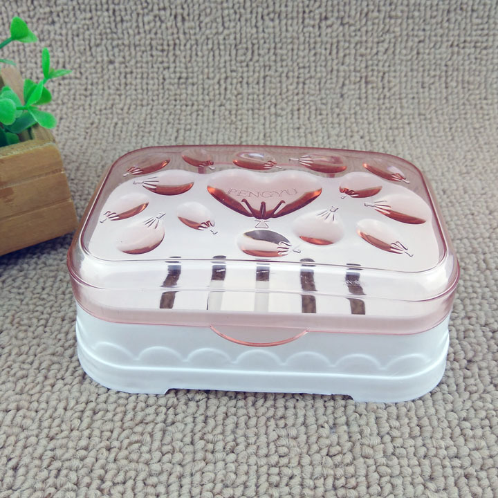 G1513 2193# Transparent soap box, draining soap box with lid, bathroom plastic Specification image