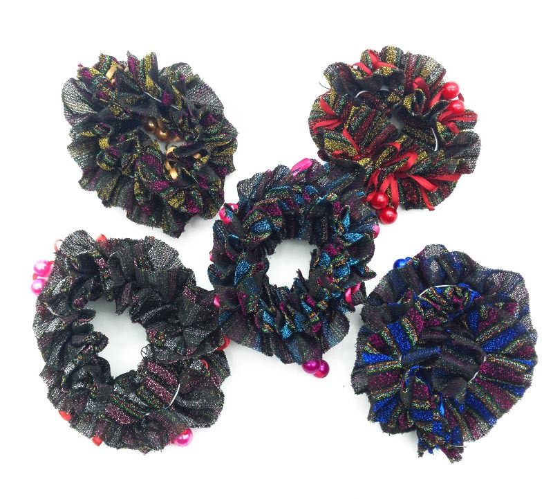 A3211 Mixed lace pearl hair band, thick hair tie, large headpiece, hair flower, bun, 2-yuan store hair accessory Item Picture