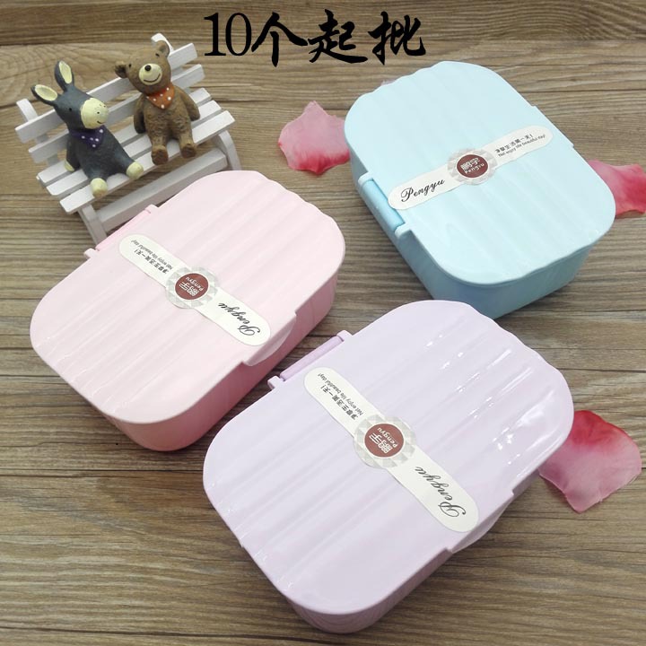 G1611 2180# Large flip-top soap box, draining soap box with lid, bathroom plastic