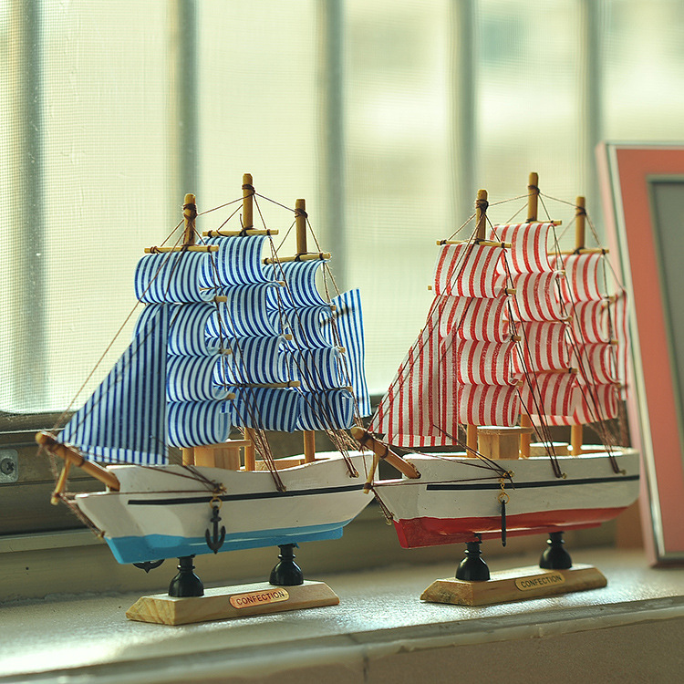 20cm模型帆船 工艺帆船 家居饰品 木质船 生日礼物 海洋FJ20详情图3