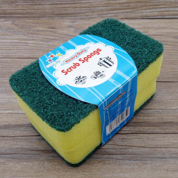 D1112 2 sponge pot washing brushes, Yiwu 2-yuan store cleaning brushes, pot and dish washing brushes Item Picture