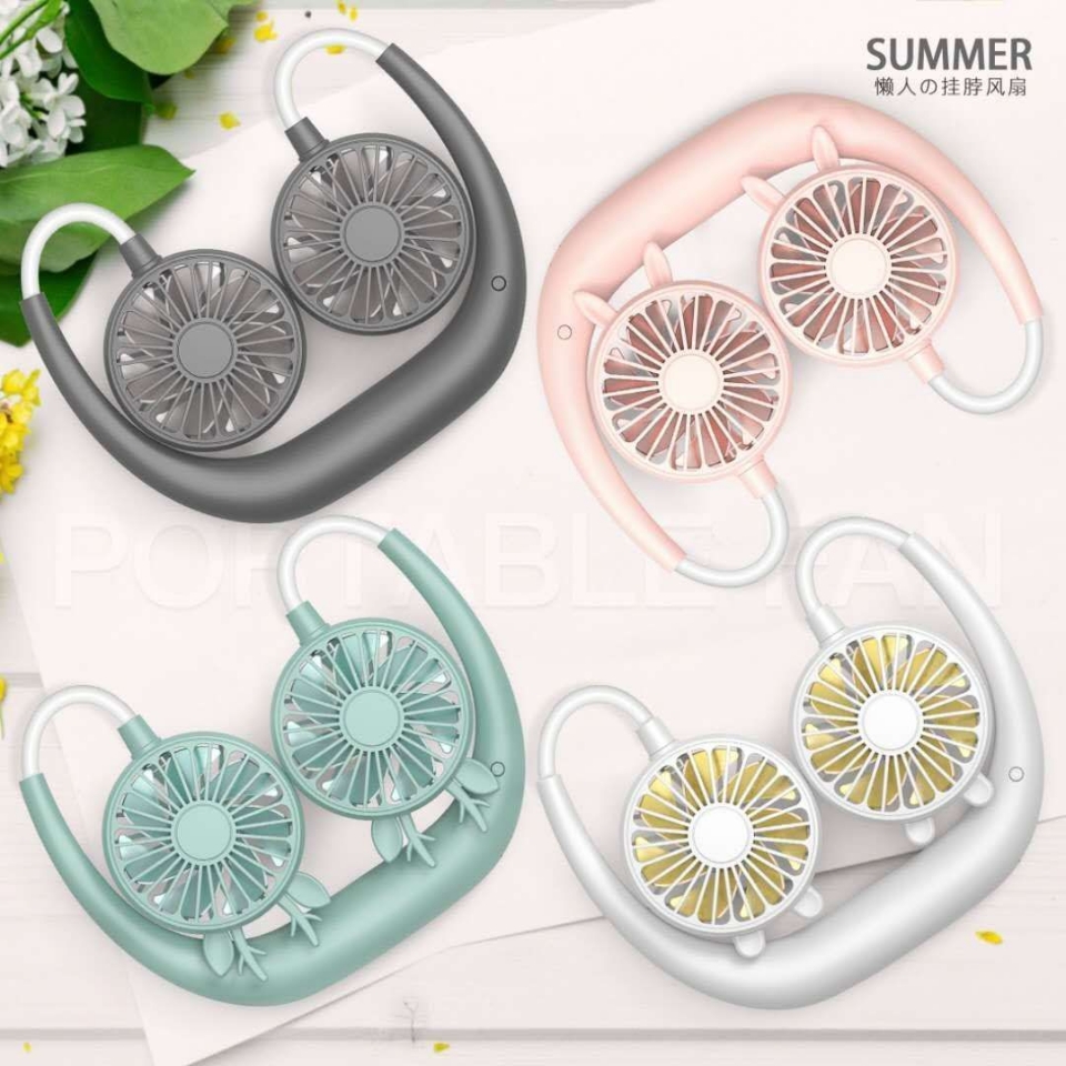New best-selling portable and lazy neck-hanging outdoor fans, as well as popular cartoon neck-hanging fans, are selling well at street stalls Specification drawing