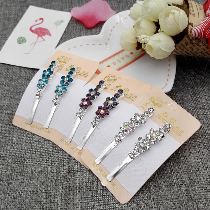 A2823 multiple alloy point diamond one-piece pair hair clips, hair accessories, bb hair clips, head accessories are available at a 2-yuan store in Yiwu Specification image