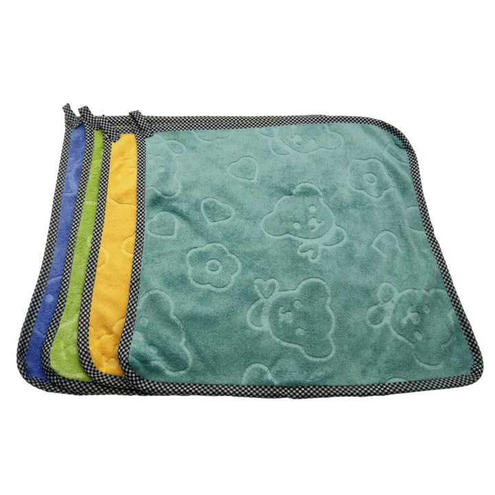 H1623 Premium Lockstitch Absorbent embossed Square Towels, face Towels, Comfortable face Towels - 2-yuan store in Yiwu details Picture