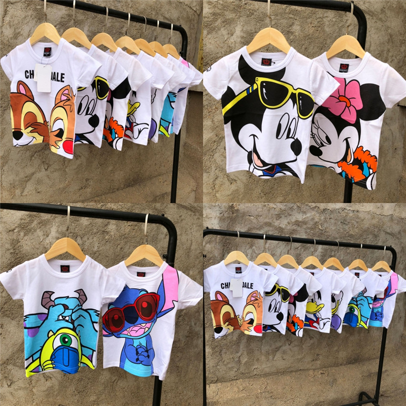 2020 Men's and girls' short-sleeved T-shirts, small children's short-sleeved tops, trendy children's new summer children's summer clothing export