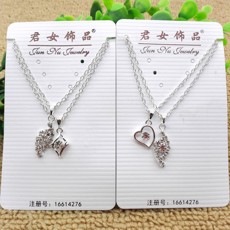 A2424 Double Diamond Necklace for both men and Women, wholesale and distribution of headwear accessories at Yiwu Eryuan Store Specification image