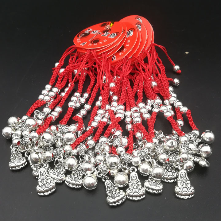 A1524 imitation silver bell red string bracelet jewelry and accessories are available for wholesale at 2-yuan stores, street stalls and night markets in Yiwu details Picture