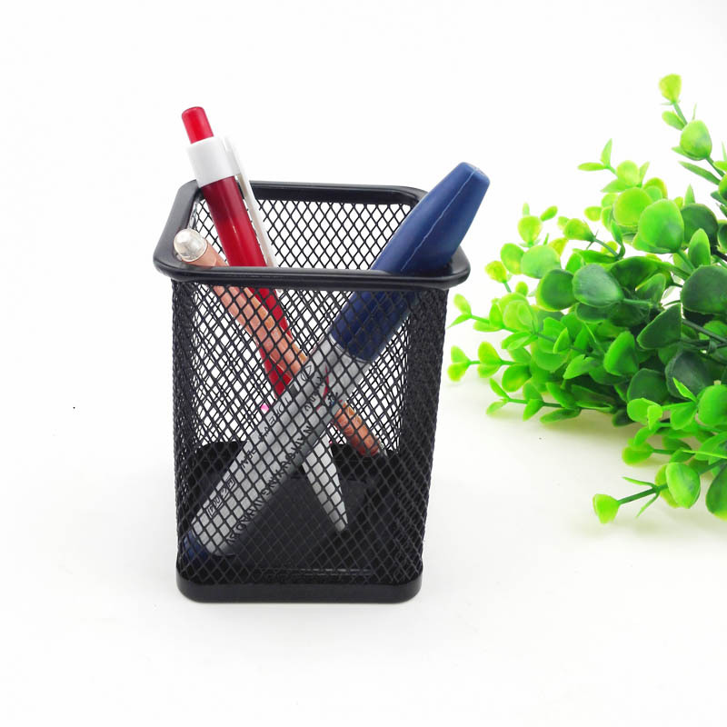 C1515 Iron square pen holder, iron mesh pen holder, office supplies wholesale Yiwu 2-yuan store, Two-yuan store