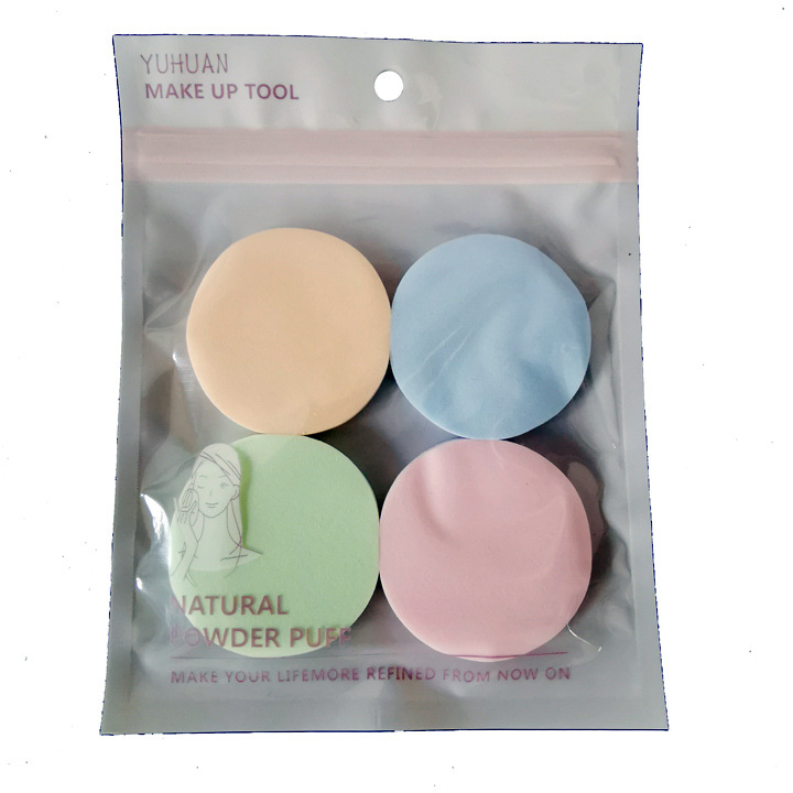 H1327 Exquisite four-piece round powder puff, face wash puff, tools and daily necessities, 2-yuan store Specification image