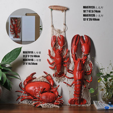 树脂小龙虾雕塑仿真树脂螃蟹挂件模型迎宾装饰餐厅海鲜排档摆件网