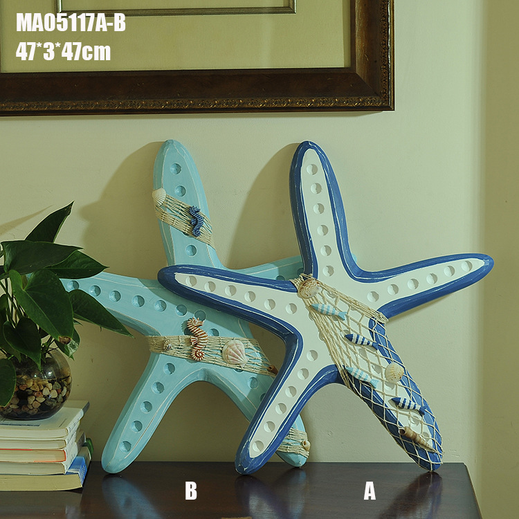 木质海星挂件 地中海系列家居饰品 时尚背景墙陈列装饰 MA05117