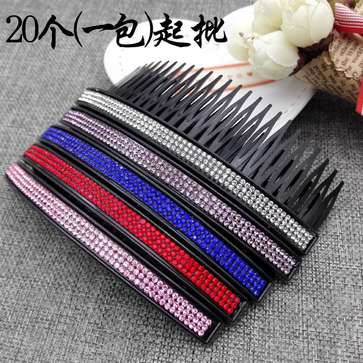 A3241 three-row diamond claw chain fork hair comb, hair comb fork hair accessory, 2-yuan store, 2-yuan street stall, night market supply in Yiwu