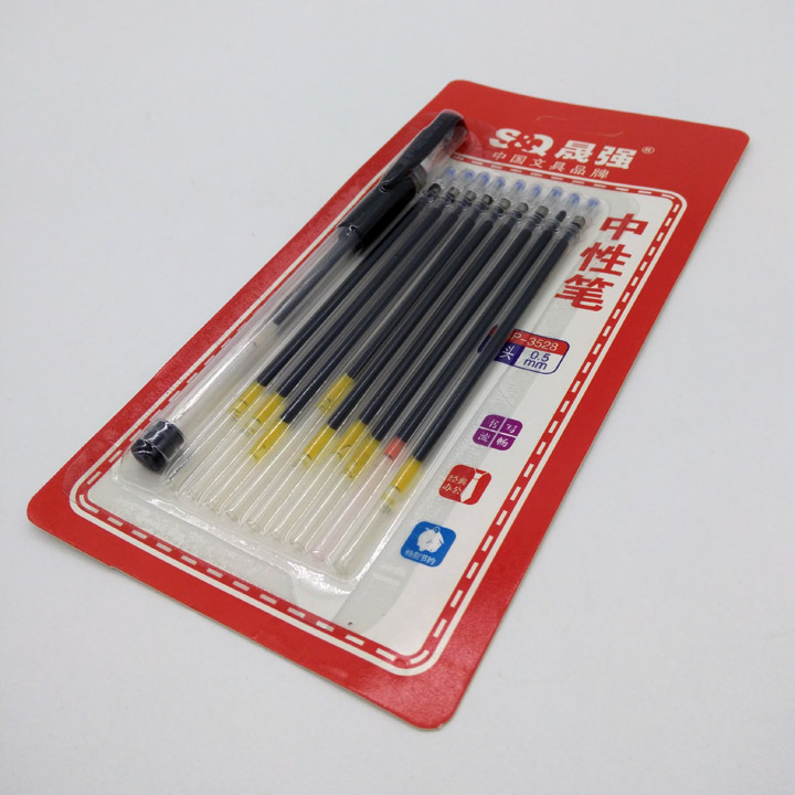 C1343 1+9 gel pen, one nine-core gel pen stationery wholesale 2 yuan, wholesale Yiwu 2 yuan Specification image
