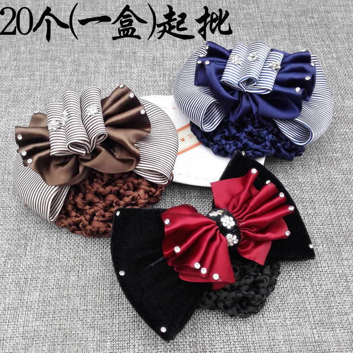 A3612 multi-point drill professional hair net New nurse hair flower professional hair accessories hair net mesh