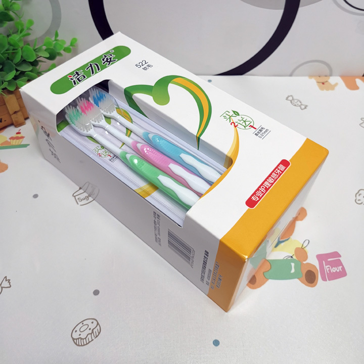 D2112 522# Premium three toothbrushes, travel Fine filaments, soft bristles, clean daily necessities, 2-yuan store wholesale Specification image