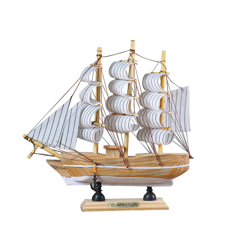 20cm模型帆船 工艺帆船 家居饰品 木质船 生日礼物 海洋FJ20详情图5