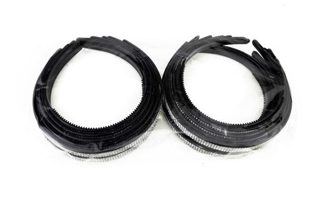 A2526 four-row white diamond fashionable black headband, 2-yuan store in Yiwu for headwear, hair accessories, headbands and hair bands details Picture