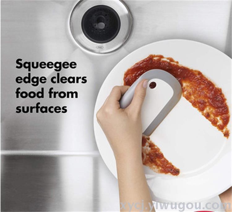 Amazon hot kitchen soft rubber scraper Dinner plate soft rubber cleaning tools Integrated cutlery scraper cleaning brush