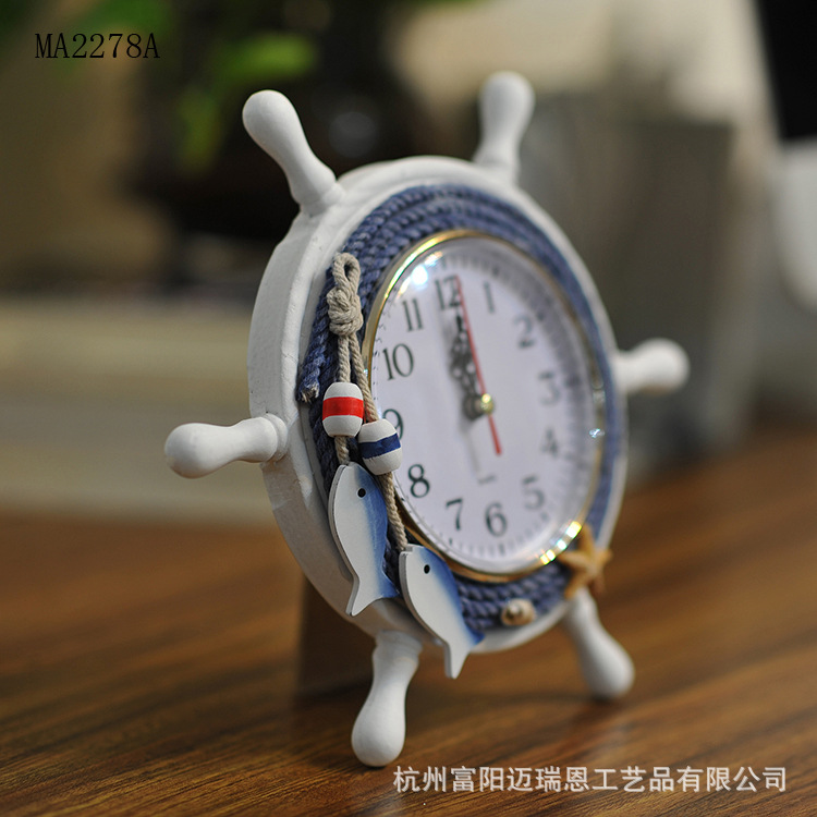 特价促销新品 舵手时钟造型 地中海风格 家居摆件 木质 MA2278