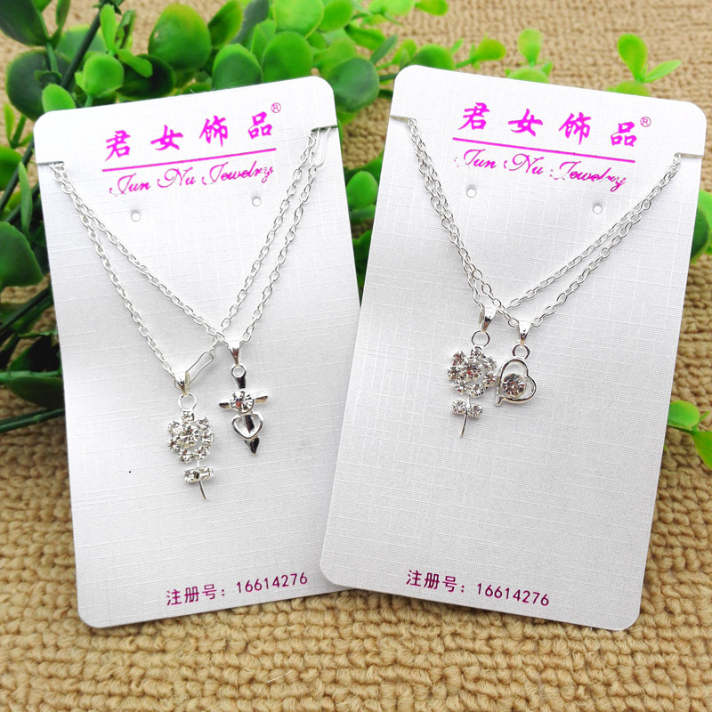 A2424 Double Diamond Necklace for both men and Women, wholesale and distribution of headwear accessories at Yiwu Eryuan Store Item Picture