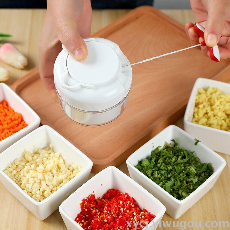 Garlic-pulling wonder device with handle, cutting and pressing, mini blender details Picture