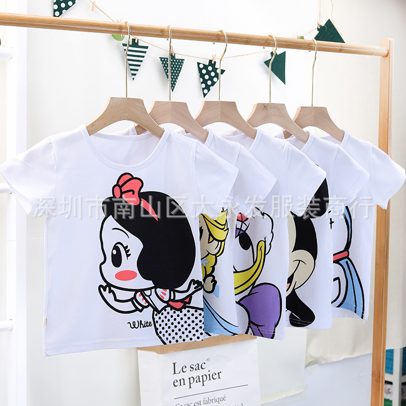2020 Men's and girls' short-sleeved T-shirts, small children's short-sleeved tops, trendy children's new summer children's summer clothing export Specification image