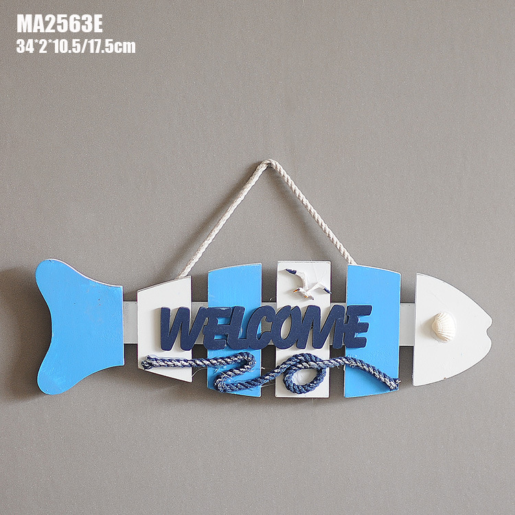 鱼骨鱼刺欢迎挂牌  地中海家居饰品 壁挂 创意 木挂板 -迈瑞恩