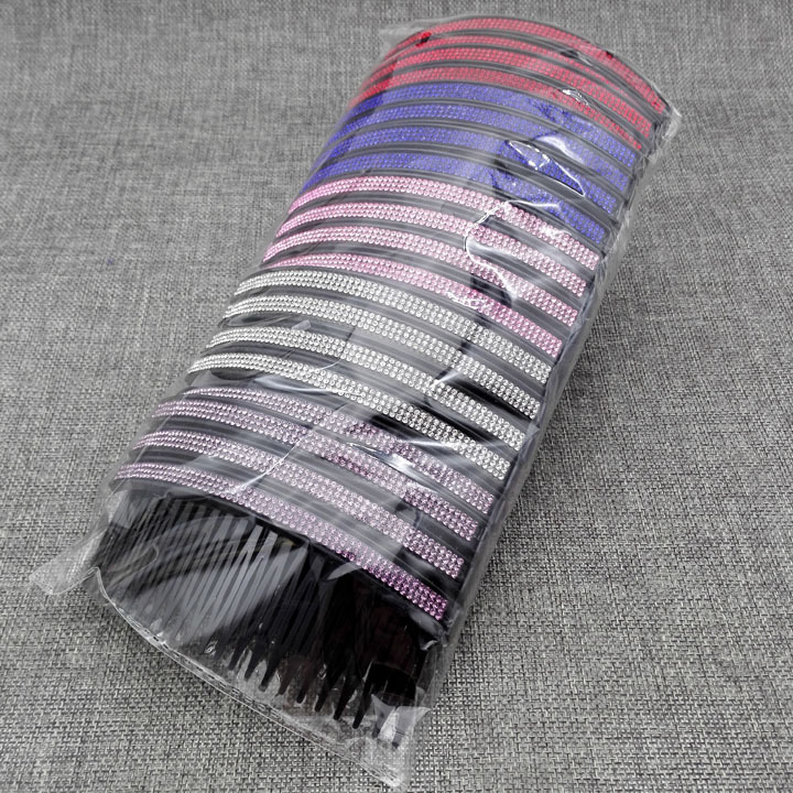 A3241 three-row diamond claw chain fork hair comb, hair comb fork hair accessory, 2-yuan store, 2-yuan street stall, night market supply in Yiwu Item Picture