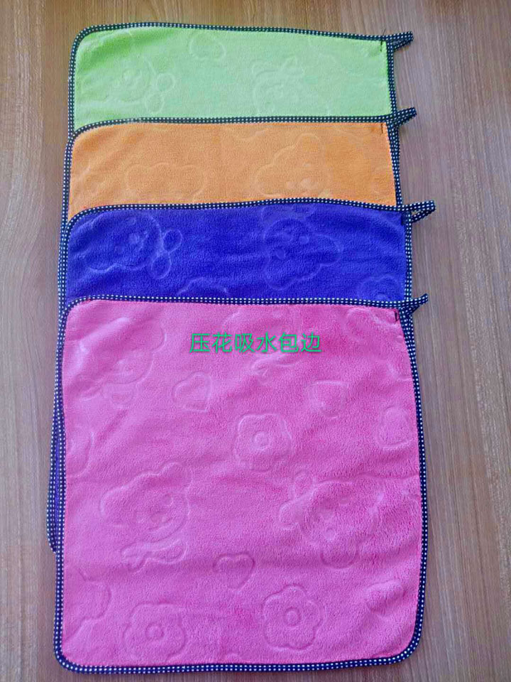 H1623 Premium Lockstitch Absorbent embossed Square Towels, face Towels, Comfortable face Towels - 2-yuan store in Yiwu Item Picture