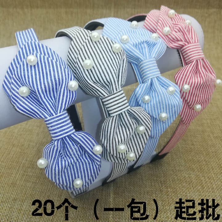 A3726 Double-layer pearl bow headband, Korean hair band, headband accessory, hair accessory, headband, two-yuan store accessory