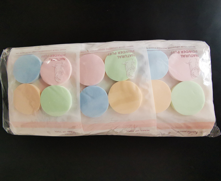 H1327 Exquisite four-piece round powder puff, face wash puff, tools and daily necessities, 2-yuan store details Picture