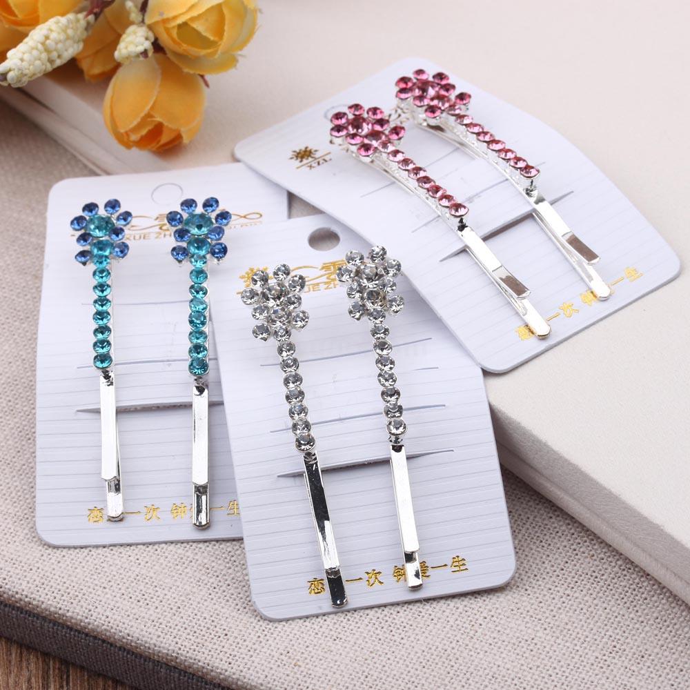Hair clip accessories, bangs clips, headwear, Korean style, side clips, water diamond pairs, straight clips, hair clips Item Picture