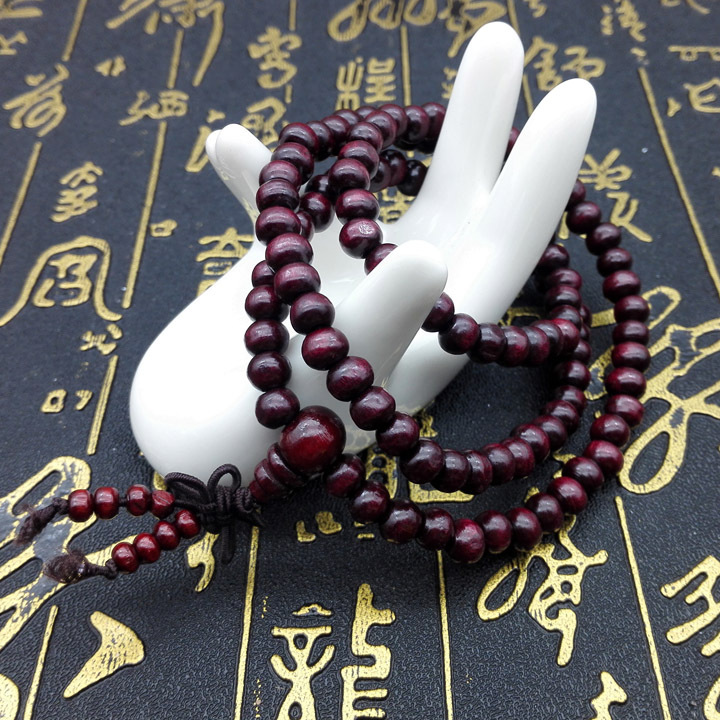 A3332 108 wooden beads three-loop bracelet accessory, Yiwu 2-yuan 2-yuan store, two-yuan supermarket, boutique details Picture