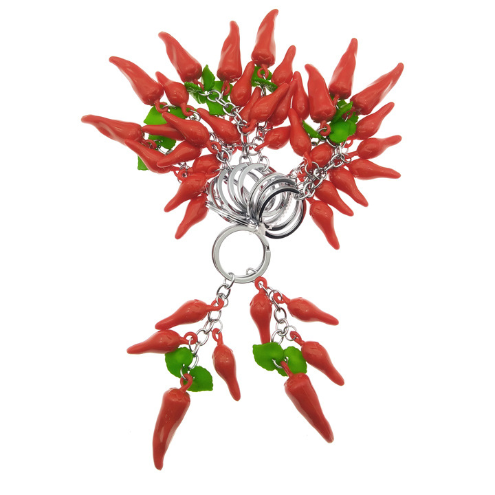 A1521 Red Chili Keychain Pendant, Creative Key Chain, bag hanging Decoration, Yiwu 2-yuan store Accessories wholesale details Picture